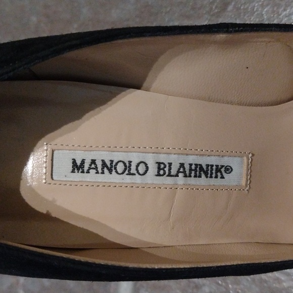Manolo blahnik BB 105 black suede pump heel classic pump size 36.5 - Picture 3 of 12
